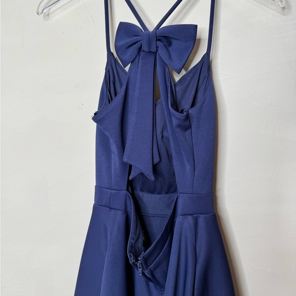 City Studio Navy Backless Bow A-Line Dress size 5 - Picture 7 of 12